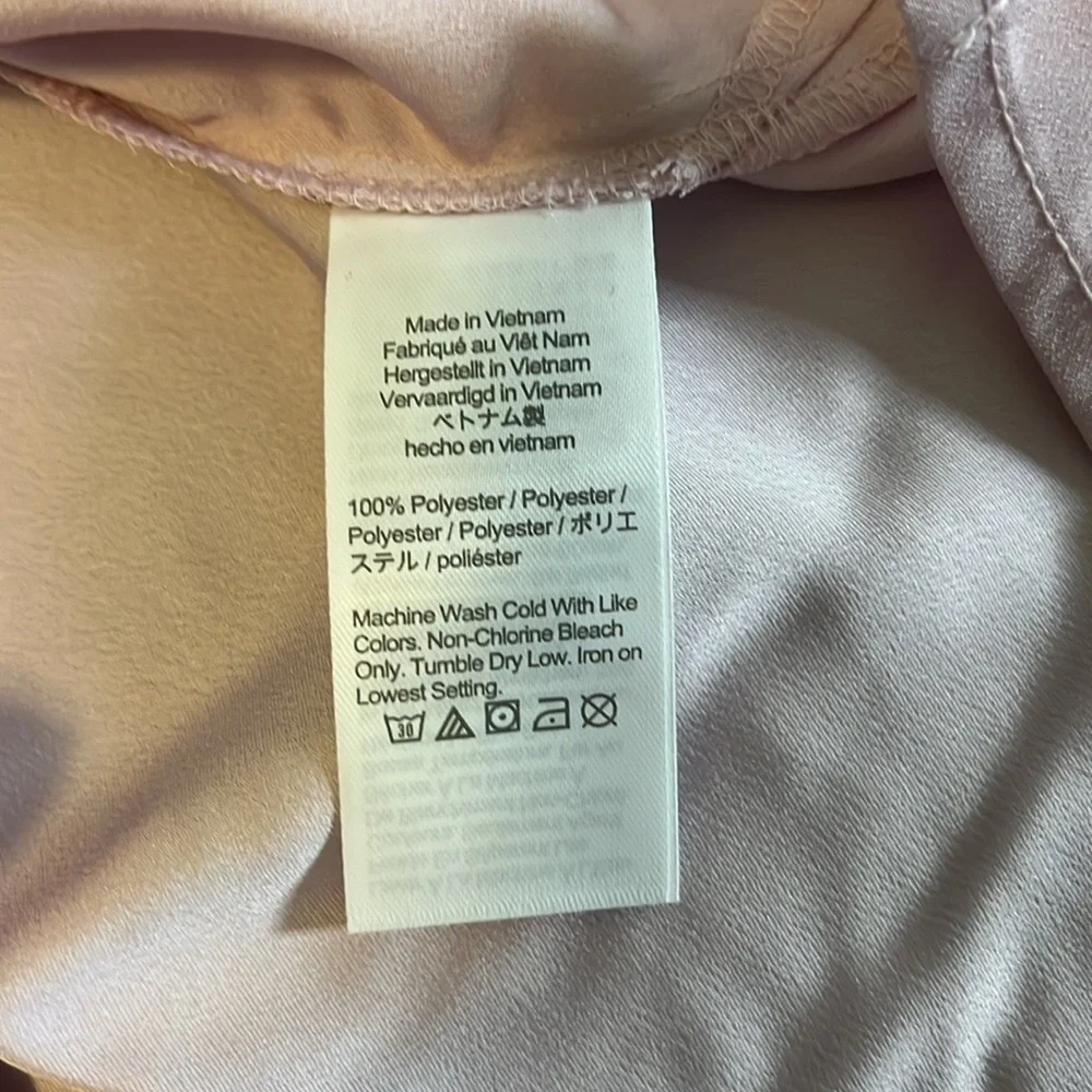 JCrew Puff Sleeve Satin Back Crepe Blouse Pink Size Large Tall NWT
